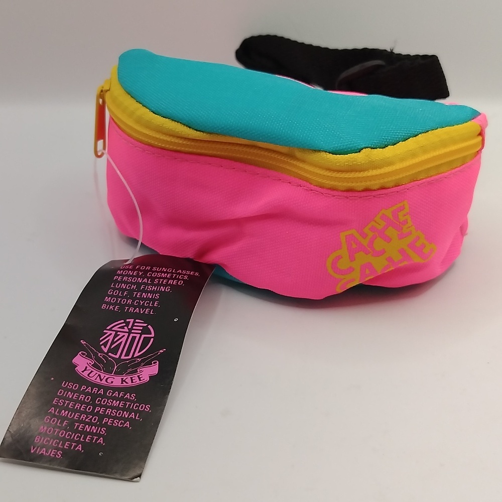 Cache Cache Retro Mini Waist Pack Fanny Pack VTG 80s 90s, Neon Pink Blue Yellow